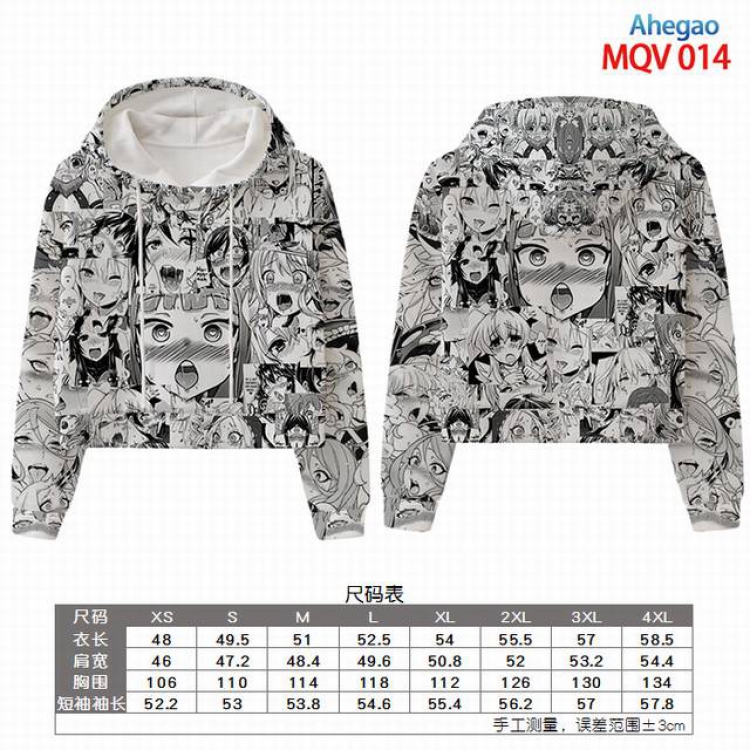 Ahegao Full color printed hooded pullover sweater 9 sizes from XXS to 4XL MQV 014