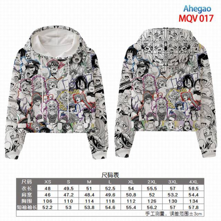 Ahegao Full color printed hooded pullover sweater 9 sizes from XXS to 4XL MQV 017