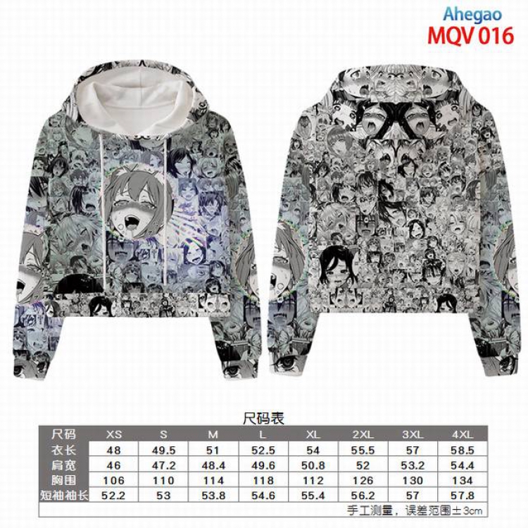 Ahegao Full color printed hooded pullover sweater 9 sizes from XXS to 4XL MQV 016