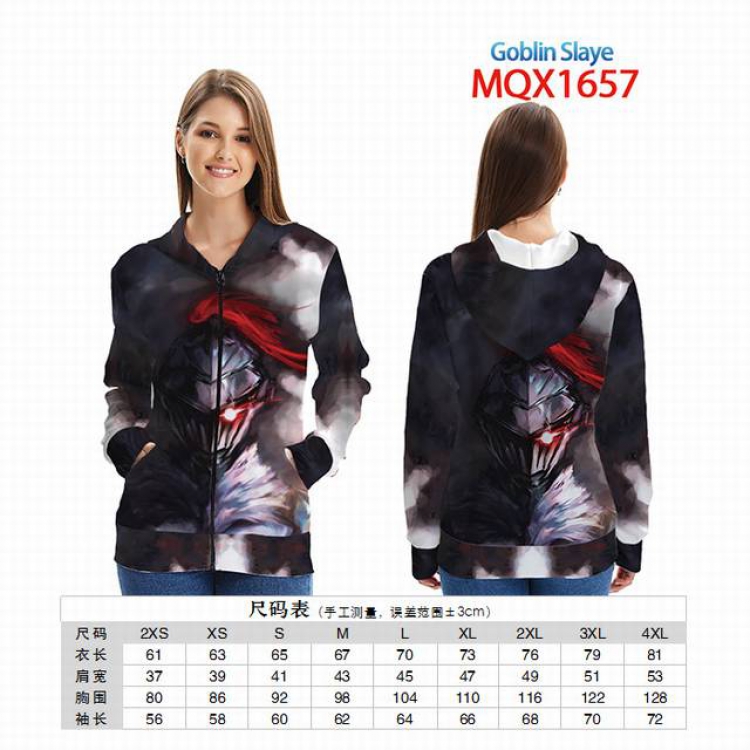 Goblin Slayer Full color zipper hooded Patch pocket Coat Hoodie 9 sizes from XXS to 4XL MQX 1657