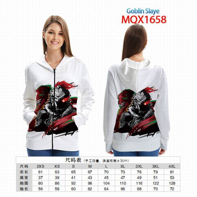 Goblin Slayer Full color zipper hooded Patch pocket Coat Hoodie 9 sizes from XXS to 4XL MQX 1658