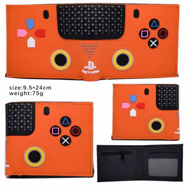 Nintendo Orange Short two fold pvc silicone wallet