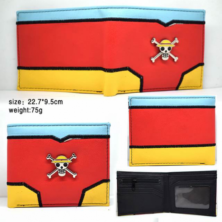 One Piece Monkey D. Luffy Short two-fold wallet 22.7X9.5CM 75G