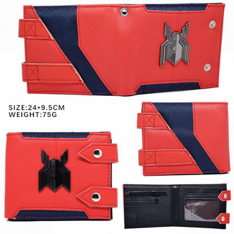 Spiderman Metal short two-fold wallet 24X9.5CM 75G
