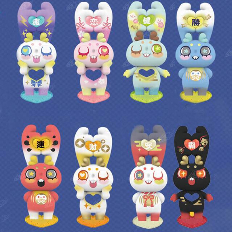 Raweo Blind Box Tide Play Rabbit Boxed Figure Decoration Model 9CM a box of 8