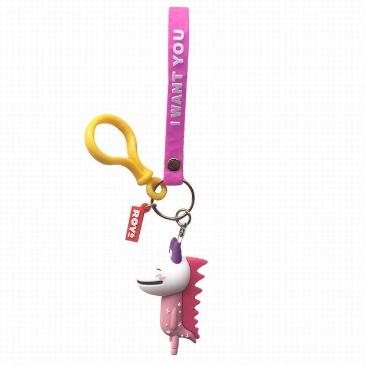 ROY6 Cartoon Soft glue keychain pendant a set price for 5 pcs Style D