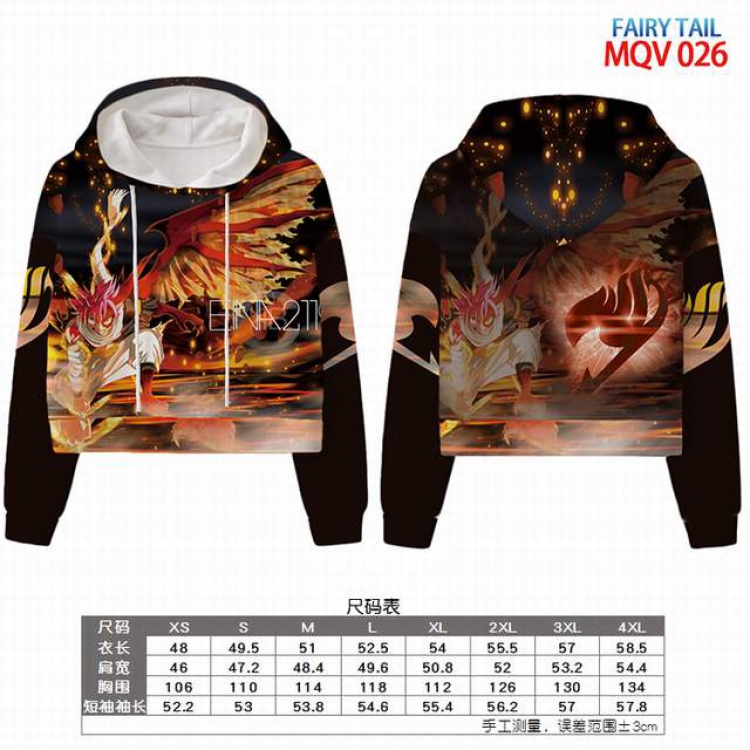 Fairy tail Full color printed hooded pullover sweater 8 sizes from XS to 4XL MQV 026