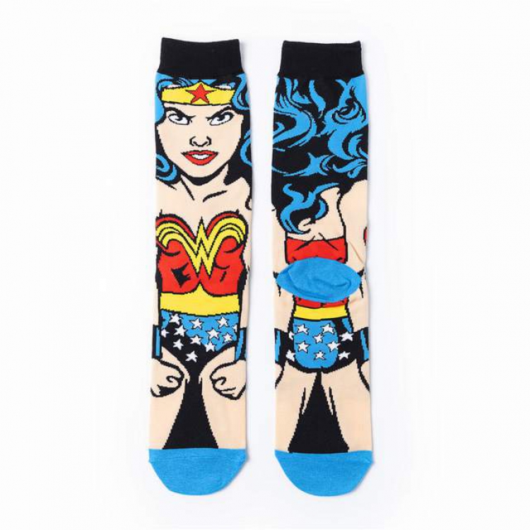 The Avengers Wonder Woman Anime cartoon socks combed cotton neutral socks straight socks price for 5 pairs