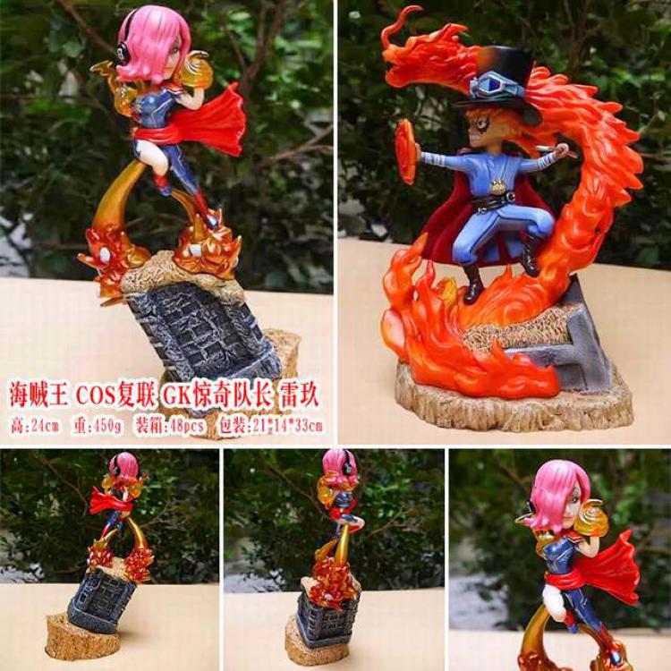 One Piece GK Captain Marvel Reiju Boxed Figure Decoration Model 24CM 0.45KG 21X14X33CM