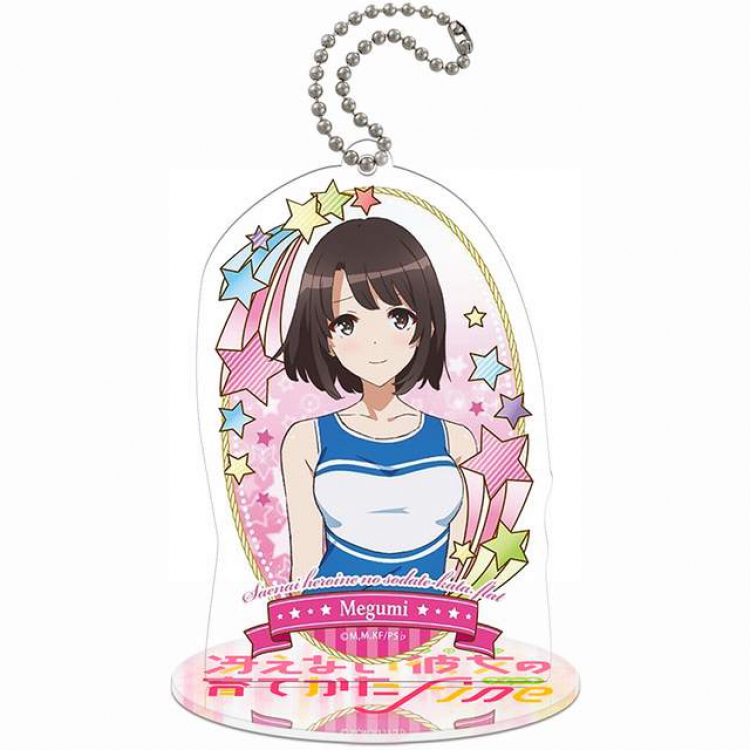 Saenai Heroine No Sodatekata Katou Megumi Q version soma Small Standing Plates Acrylic keychain pendant 8-9CM Style D