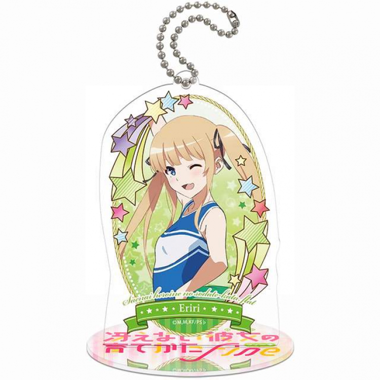 Saenai Heroine No Sodatekata Katou Megumi Q version soma Small Standing Plates Acrylic keychain pendant 8-9CM Style B