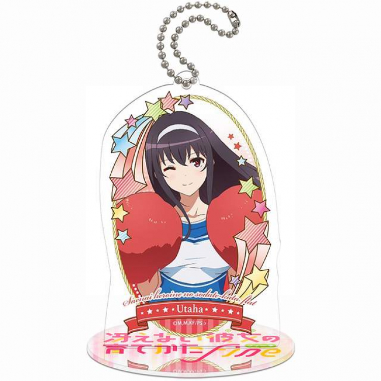 Saenai Heroine No Sodatekata Katou Megumi Q version soma Small Standing Plates Acrylic keychain pendant 8-9CM Style A