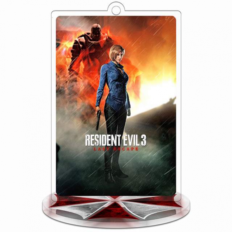 Resident Evil Rectangular Small Standing Plates acrylic keychain pendant 8-9CM Style C