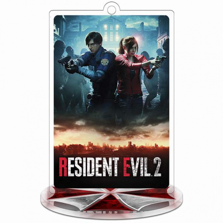 Resident Evil Rectangular Small Standing Plates acrylic keychain pendant 8-9CM Style A