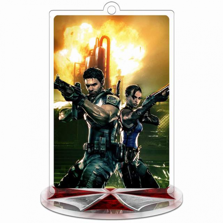 Resident Evil Rectangular Small Standing Plates acrylic keychain pendant 8-9CM Style E