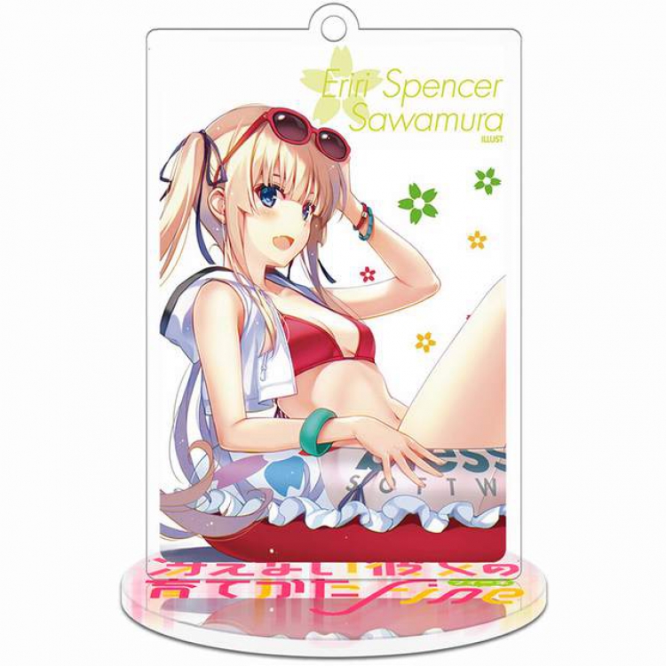 Saenai Heroine No Sodatekata Katou Megumi Rectangular Small Standing Plates acrylic keychain pendant 8-9CM Style 3