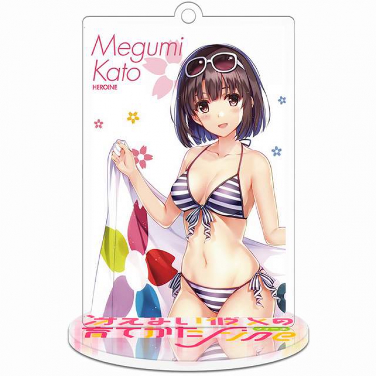 Saenai Heroine No Sodatekata Katou Megumi Rectangular Small Standing Plates acrylic keychain pendant 8-9CM Style 2