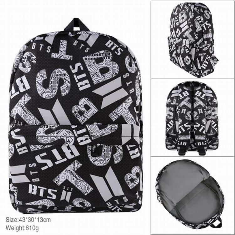 BTS Cotton imitation nylon composite Waterproof fabric backpack Style B