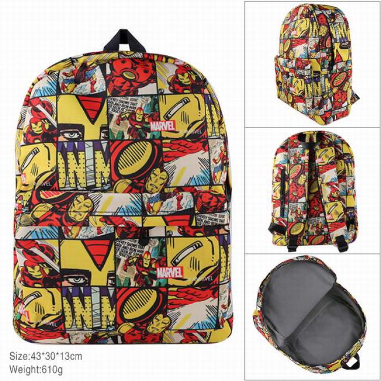 Iron man Cotton imitation nylon composite Waterproof fabric backpack