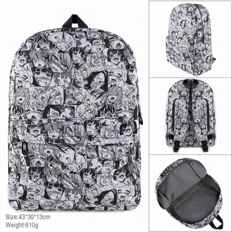 Ahegao Cotton imitation nylon composite Waterproof fabric backpack Style A