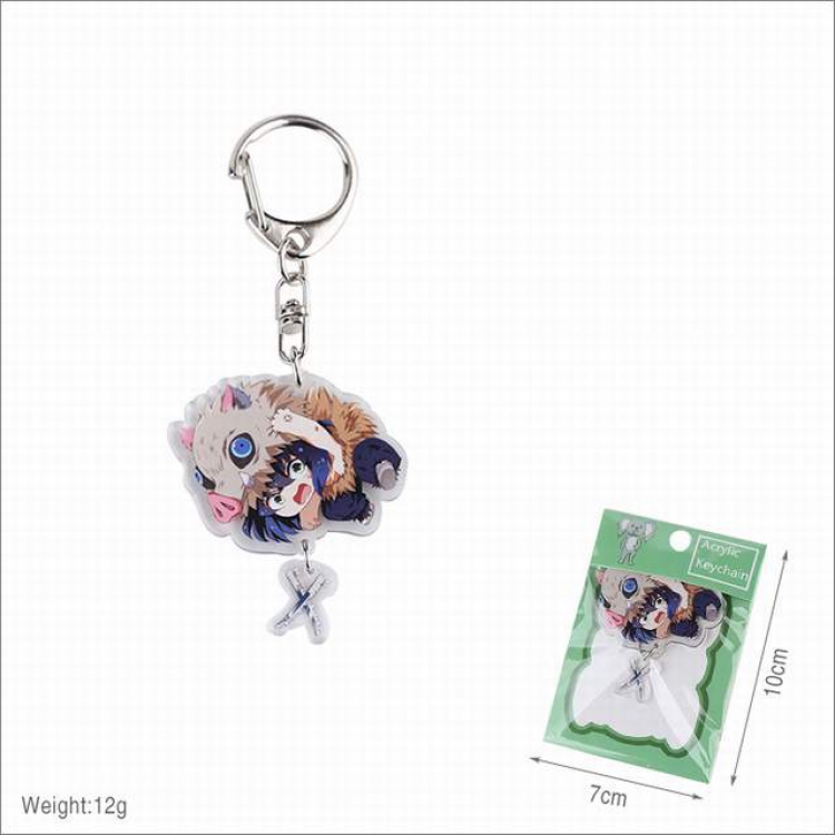 Demon Slayer Kimets Hashibira Inosuke Keychain pendant a set price for 10 pcs 10X7CM 12G Style C