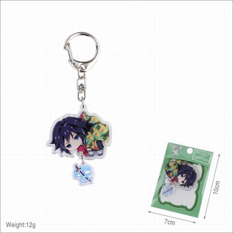 Demon Slayer Kimets Tomioka Giyuu Keychain pendant a set price for 10 pcs 10X7CM 12G Style B