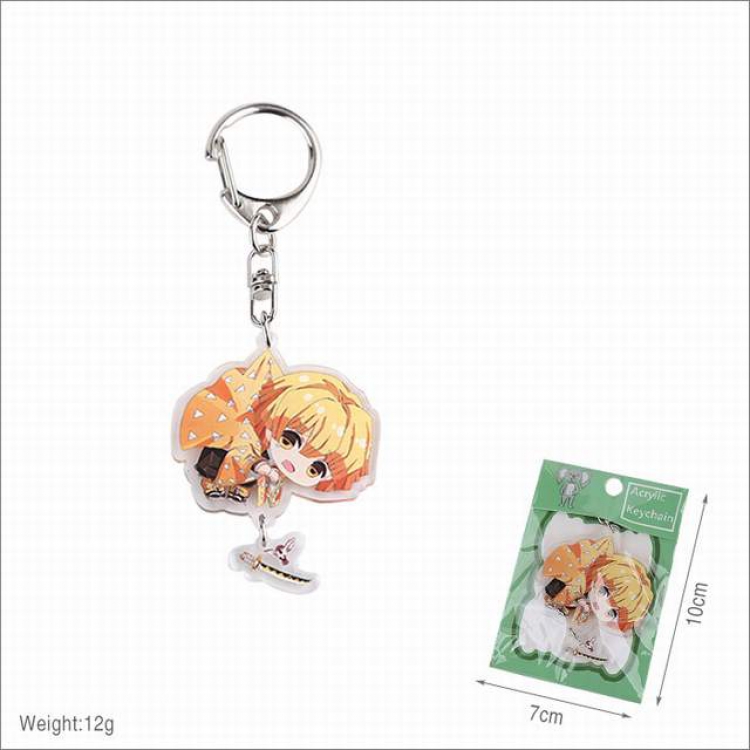 Demon Slayer Kimets Agatsuma Zenitsu Keychain pendant a set price for 10 pcs 10X7CM 12G Style A