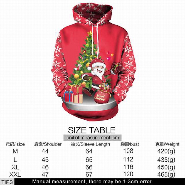 Christmas series Santa Claus full color printed adult loose wild hooded sweater M L XL XXL price for 2 pcs style 1