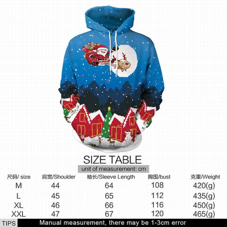 Christmas series Santa Claus full color printed adult loose wild hooded sweater M L XL XXL price for 2 pcs style 5