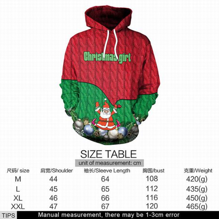 Christmas series Santa Claus full color printed adult loose wild hooded sweater M L XL XXL price for 2 pcs style 4