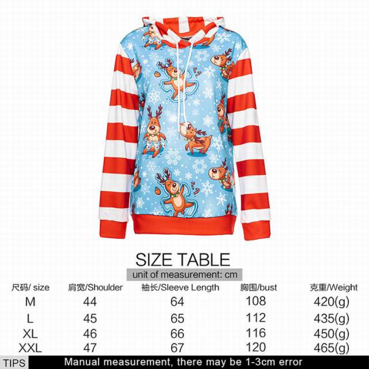 Christmas series Christmas deer full color printed adult loose wild hooded sweater M L XL XXL price for 2 pcs style 5