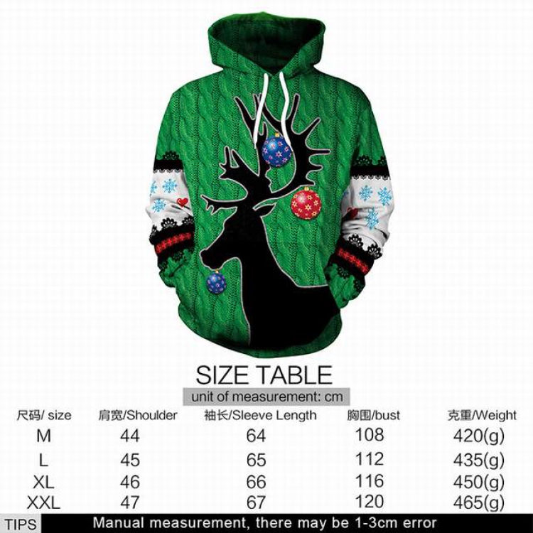 Christmas series Christmas deer full color printed adult loose wild hooded sweater M L XL XXL price for 2 pcs style 7