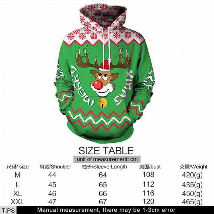 Christmas series Christmas deer full color printed adult loose wild hooded sweater M L XL XXL price for 2 pcs style 9