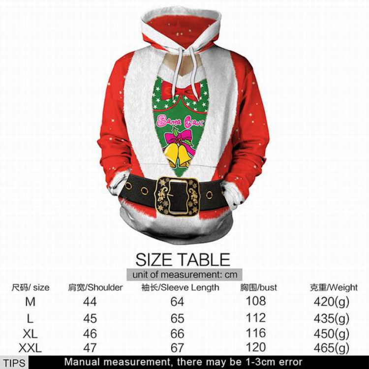 Christmas series full color printed adult loose wild hooded sweater M L XL XXL price for 2 pcs style A