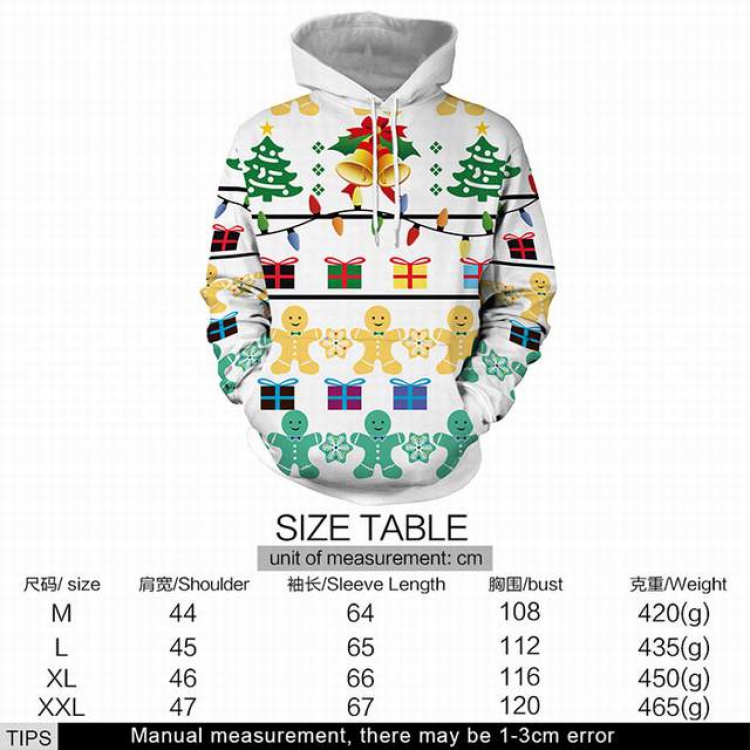 Christmas series full color printed adult loose wild hooded sweater M L XL XXL price for 2 pcs style C