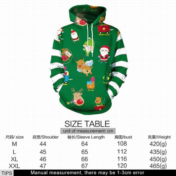 Christmas series full color printed adult loose wild hooded sweater M L XL XXL price for 2 pcs style E