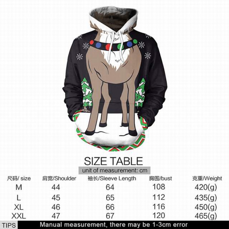 Christmas series full color printed adult loose wild hooded sweater M L XL XXL price for 2 pcs style G