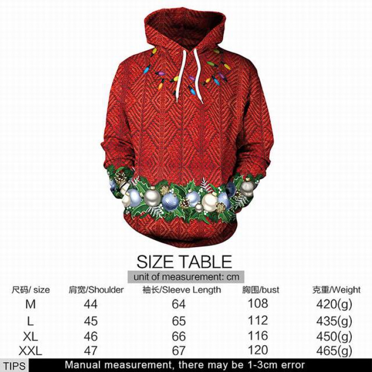 Christmas series full color printed adult loose wild hooded sweater M L XL XXL price for 2 pcs style J