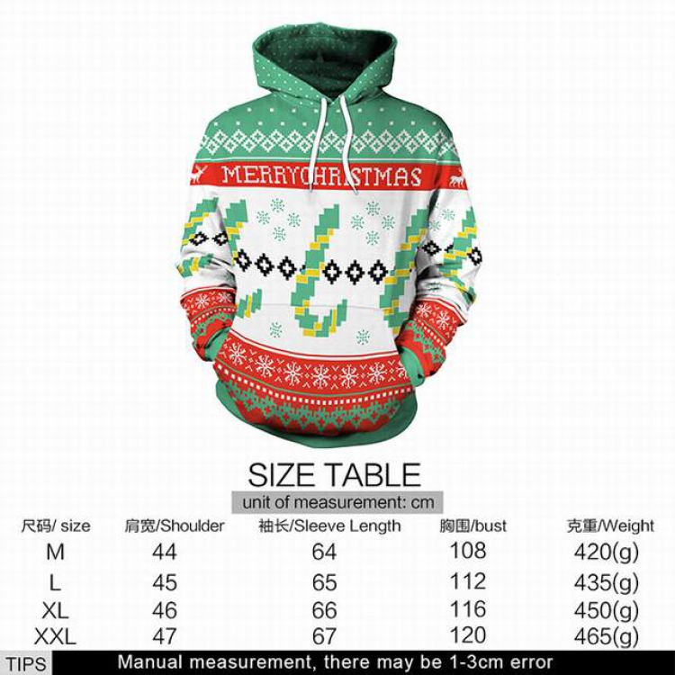 Christmas series full color printed adult loose wild hooded sweater M L XL XXL price for 2 pcs style I