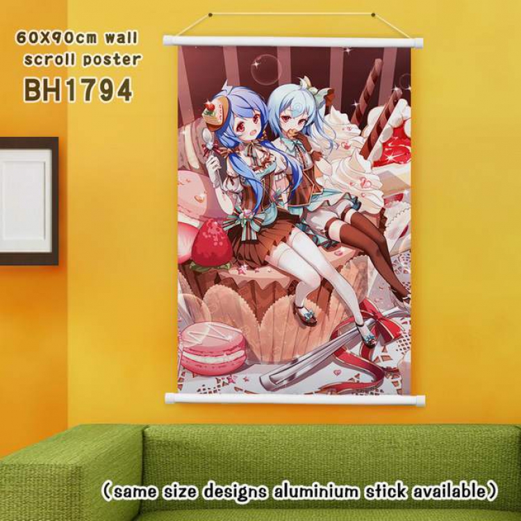  Bilibili White Plastic rod Cloth painting Wall Scroll 60X90CM BH1794