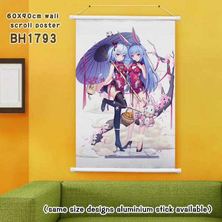  Bilibili White Plastic rod Cloth painting Wall Scroll 60X90CM BH1793