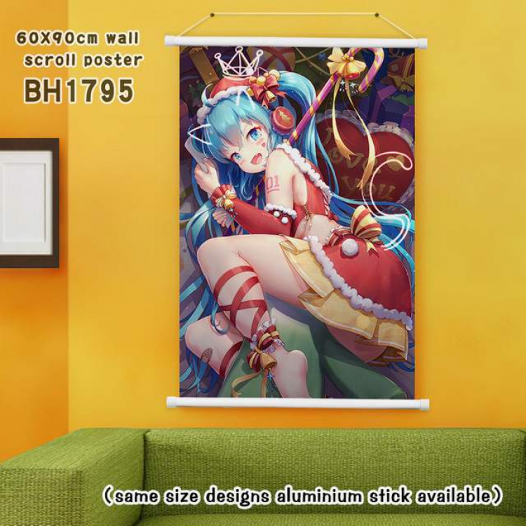  Vocaloid White Plastic rod Cloth painting Wall Scroll 60X90CM BH1795