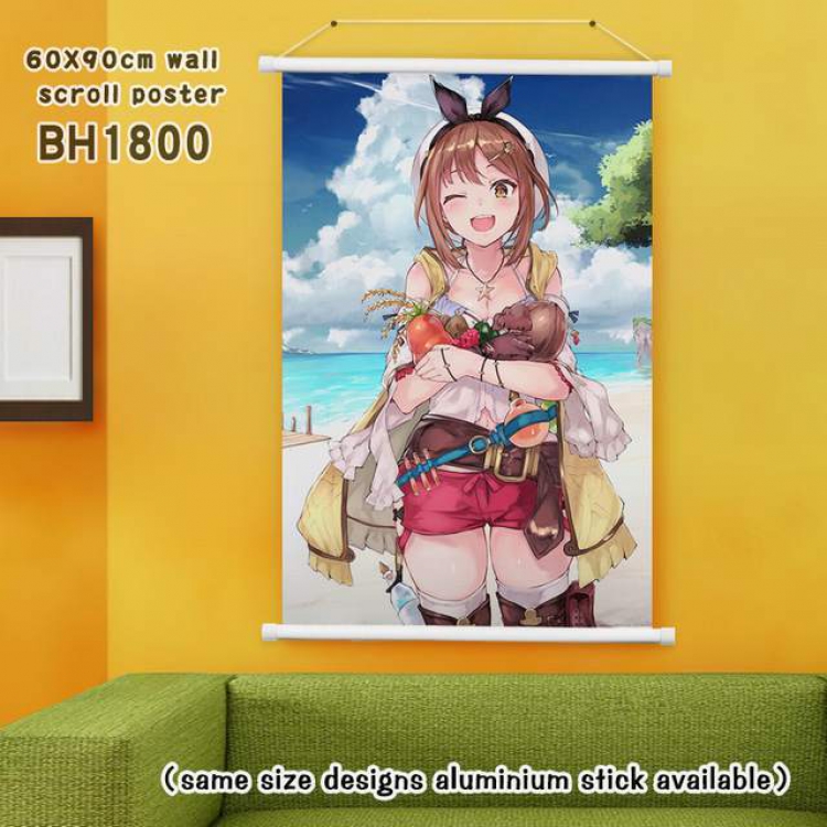 Atelier Ryza White Plastic rod Cloth painting Wall Scroll 60X90CM BH1800