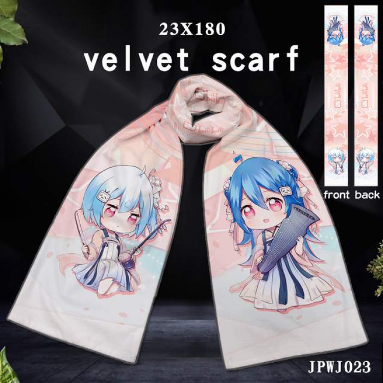 JPWJ23-Bilibili Full color velvet scarf 23X180CM