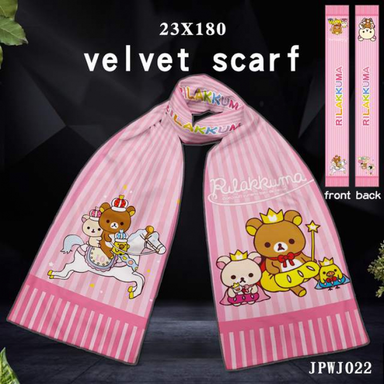 JPWJ22-Rilakkuma Full color velvet scarf 23X180CM