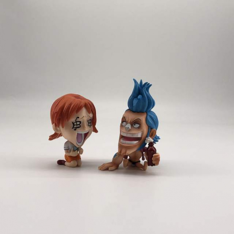 One Piece Nami and Franky a set of two Bagged Figure Decoration 11-13CM Nami weight 101G Franky 125G a box of 100 sets