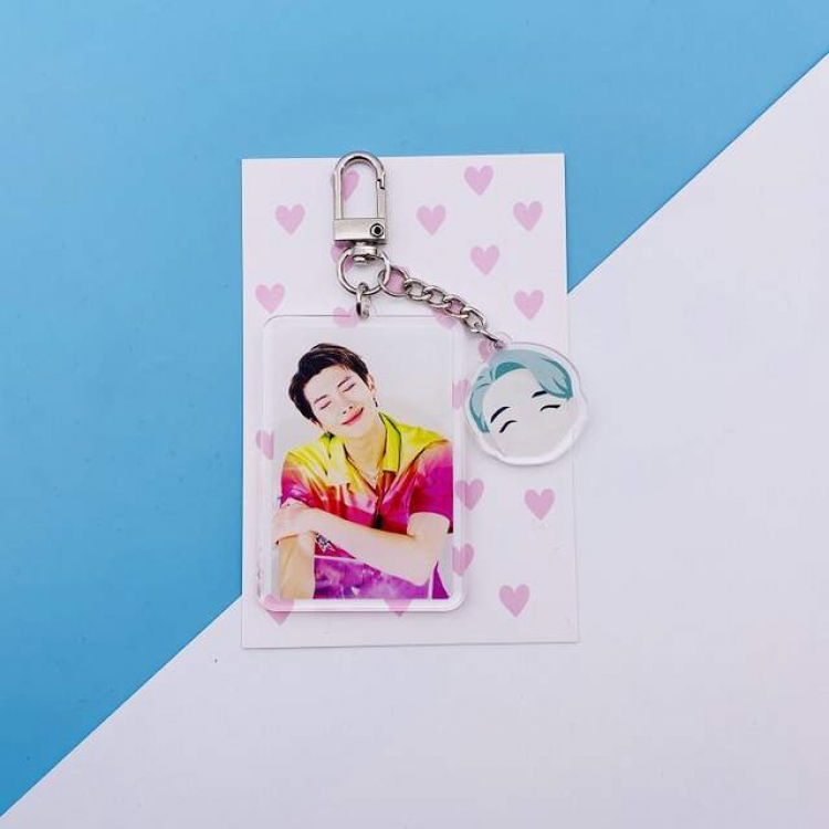 BTS RM Cartoon character keychain pendant 7.5X11CM 18G a set price for 5 pcs