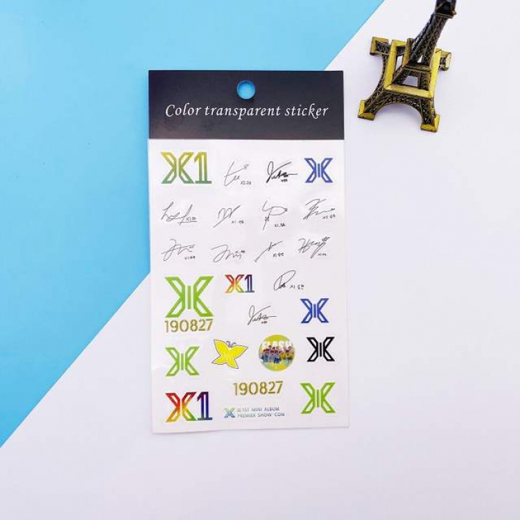 X ONE Cartoon hand account stickers transparent stickers 10X18CM 12G a set price for 10 pcs