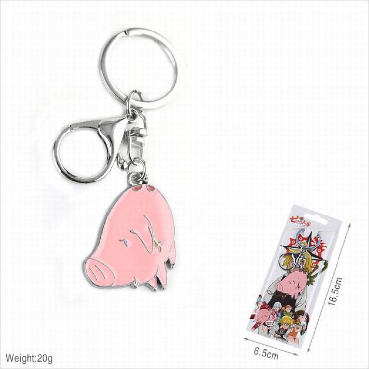The Seven Deadly Sin Pink pig Keychain pendant 16.5X6.5CM 20G
