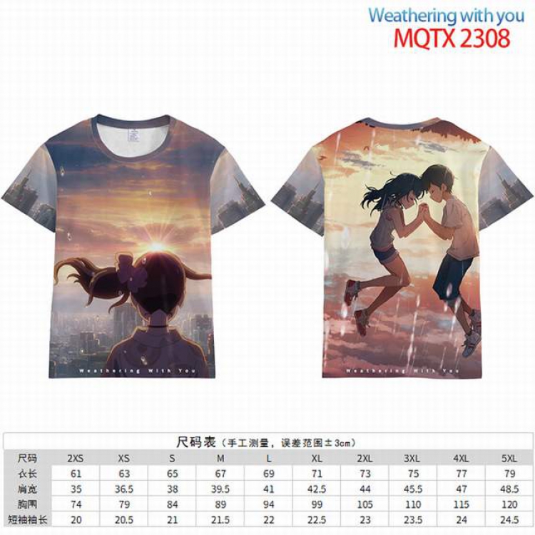 Weathering with you Full color short sleeve t-shirt 10 sizes from 2XS to 5XL MQTX-2308